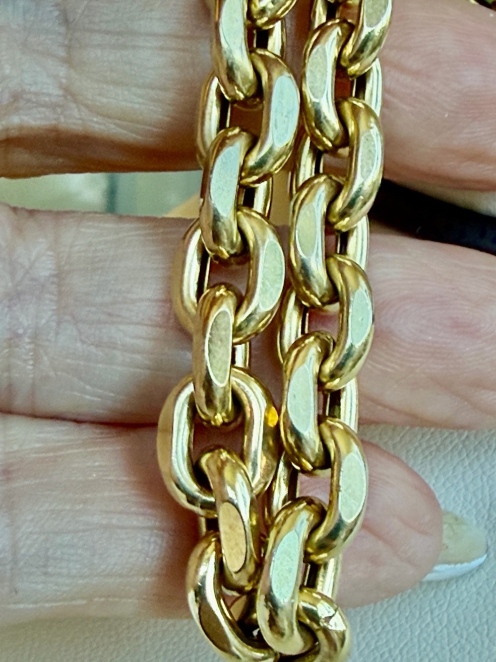 14 karat gold, solid link chain
